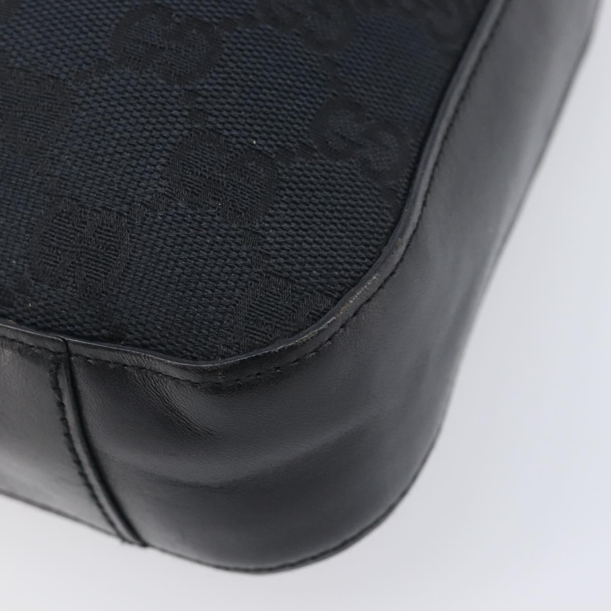 GUCCI GG Canvas Shoulder Bag Black Silver 001 3812 2123 Auth ka6584