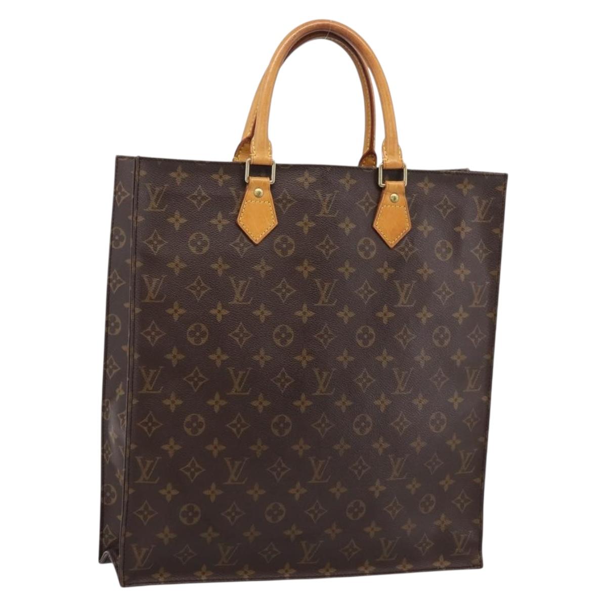 LOUIS VUITTON Monogram Sac Plat Hand Bag M51140 LV Auth ka6593