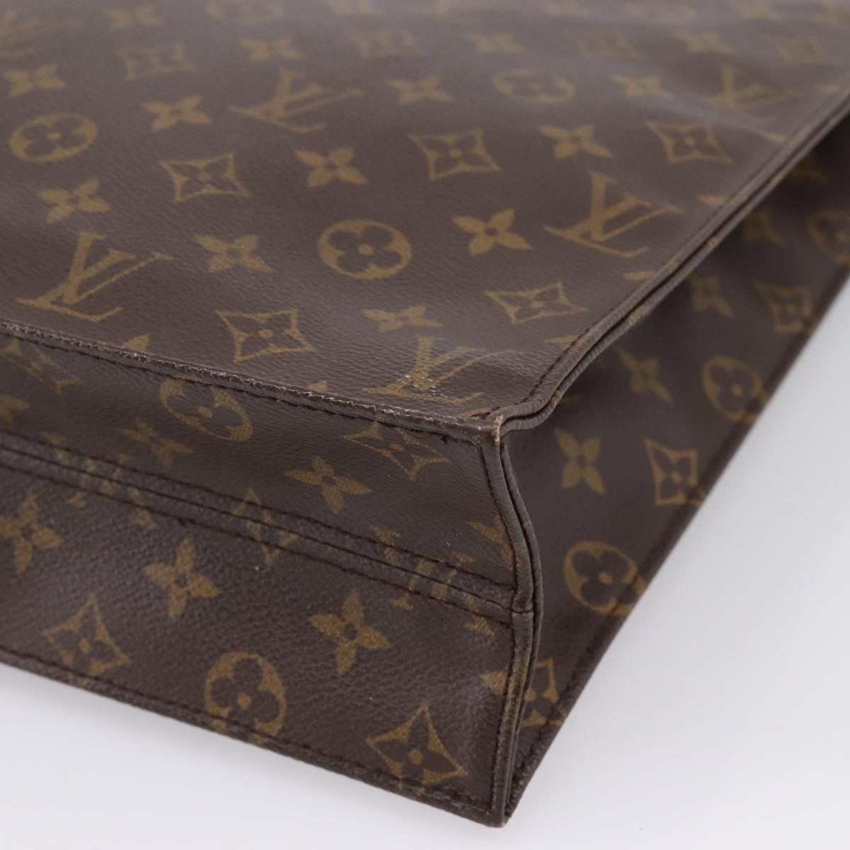 LOUIS VUITTON Monogram Sac Plat Hand Bag M51140 LV Auth ka6593