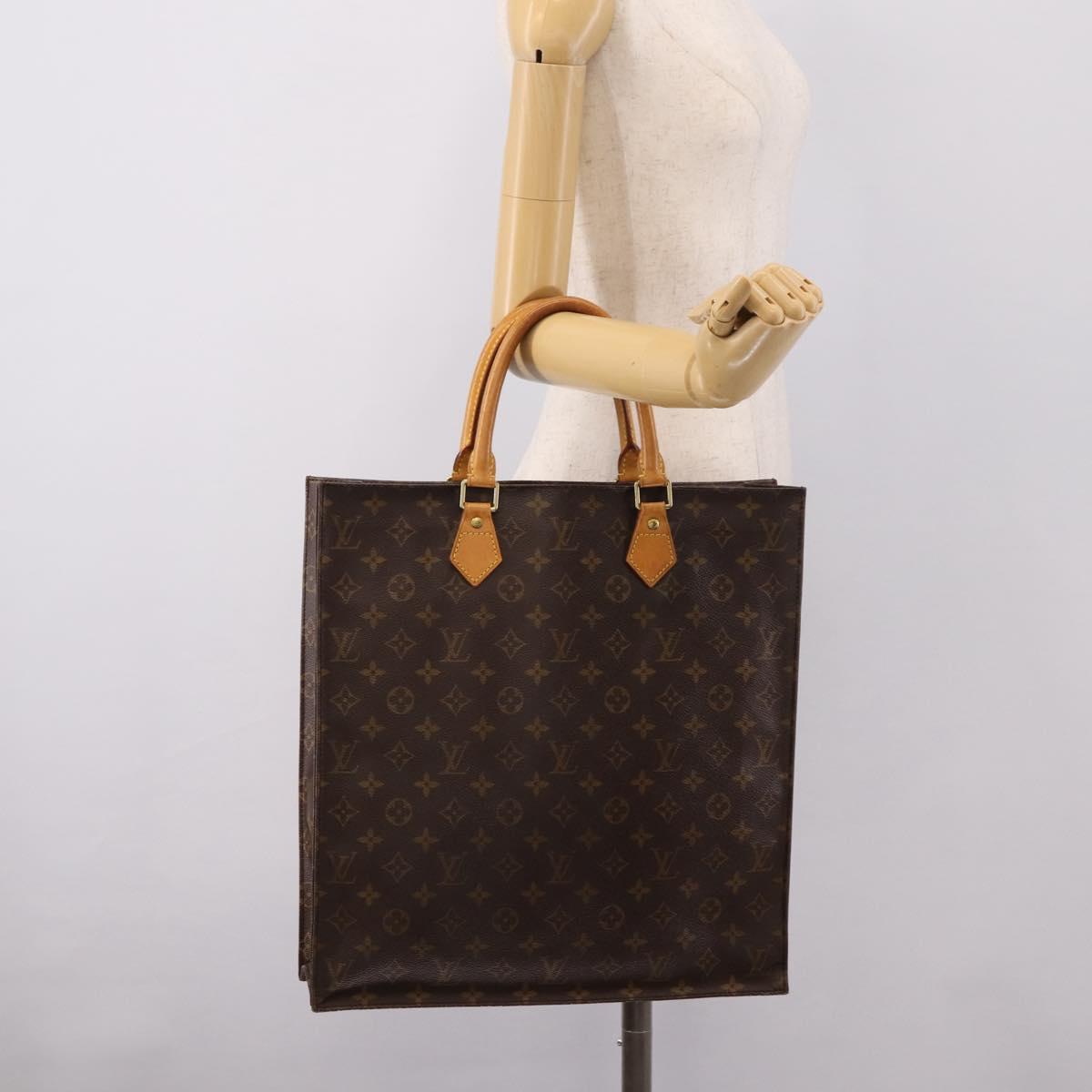 LOUIS VUITTON Monogram Sac Plat Hand Bag M51140 LV Auth ka6593