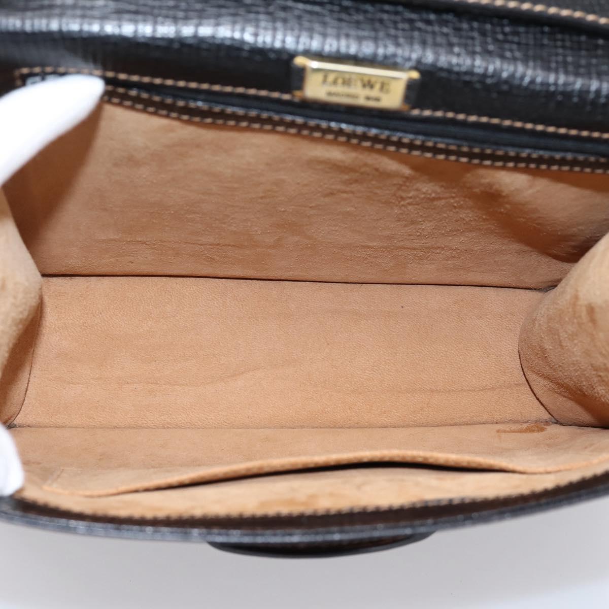 LOEWE Barcelona Hand Bag Leather 2way Black Auth ka6598V