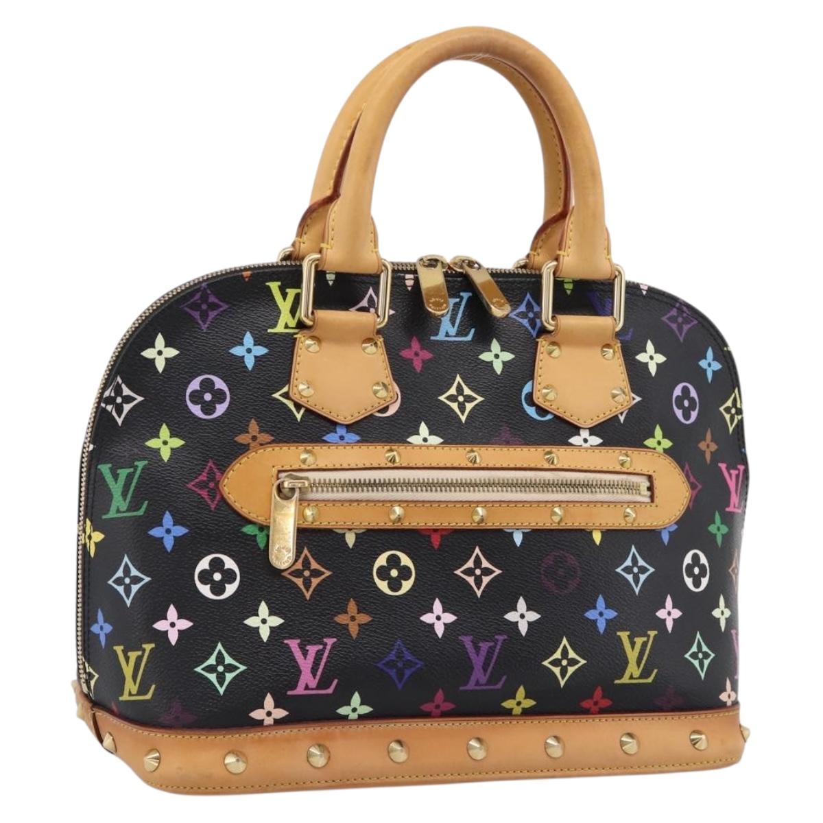LOUIS VUITTON Monogram Multicolor Alma PM Hand Bag Black M40444 LV Auth ka6600V