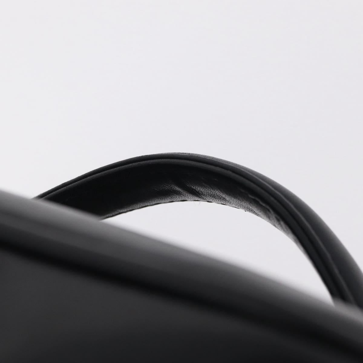 CHANEL Bicolore Vanity Hand Bag Lamb Skin Black Gold CC Auth ka6602V