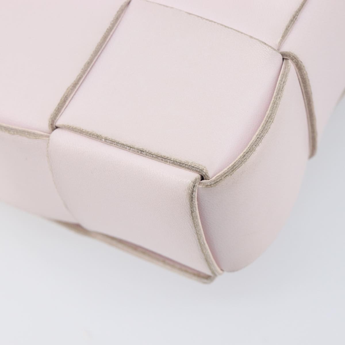 Bottega Veneta MAXI INTRECCIATO cassette Shoulder Bag Pink Silver Auth ka6605V