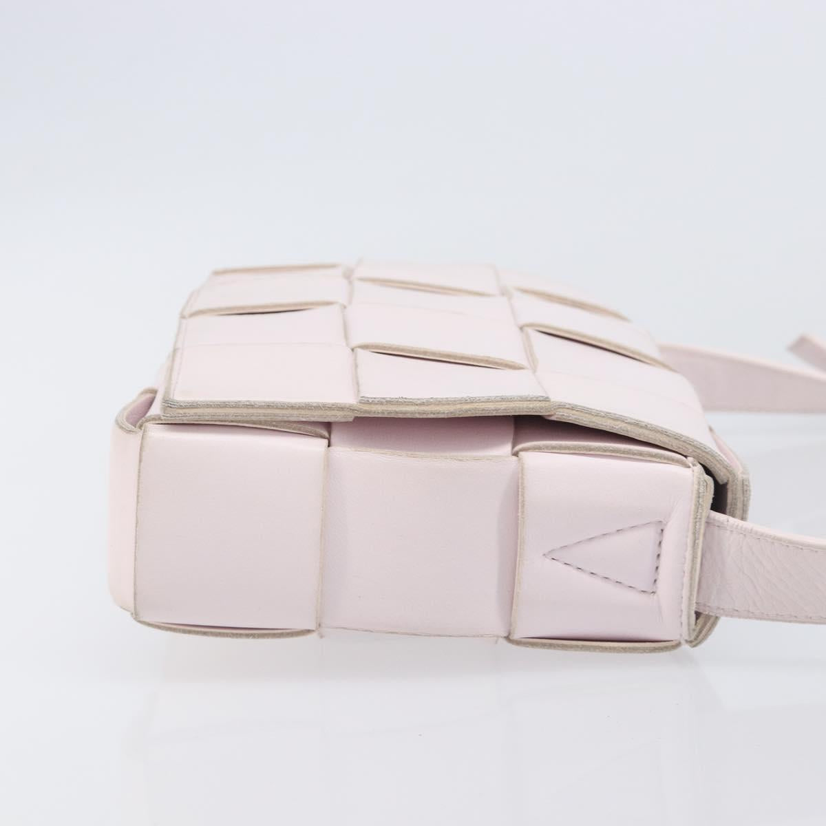 Bottega Veneta MAXI INTRECCIATO cassette Shoulder Bag Pink Silver Auth ka6605V