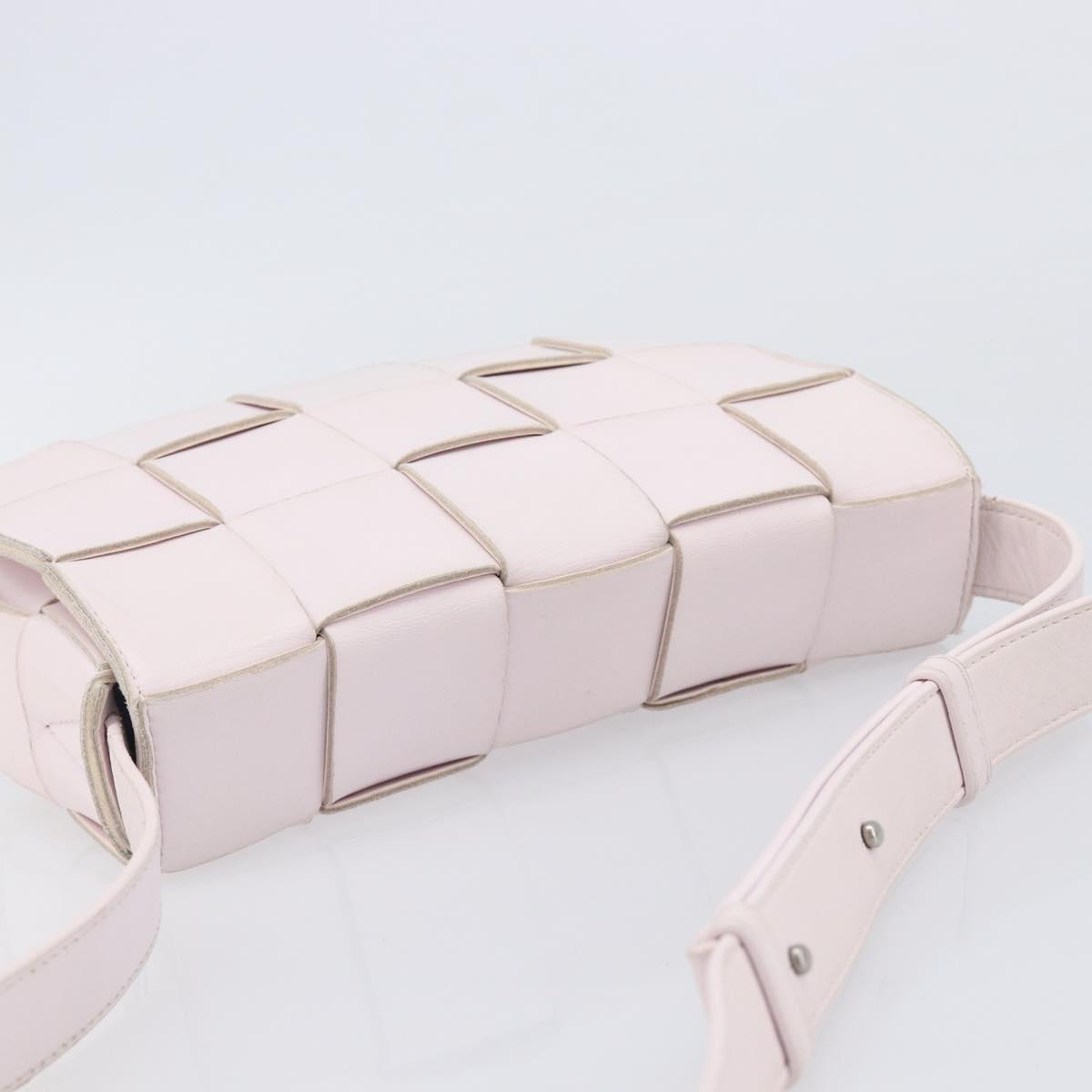 Bottega Veneta MAXI INTRECCIATO cassette Shoulder Bag Pink Silver Auth ka6605V