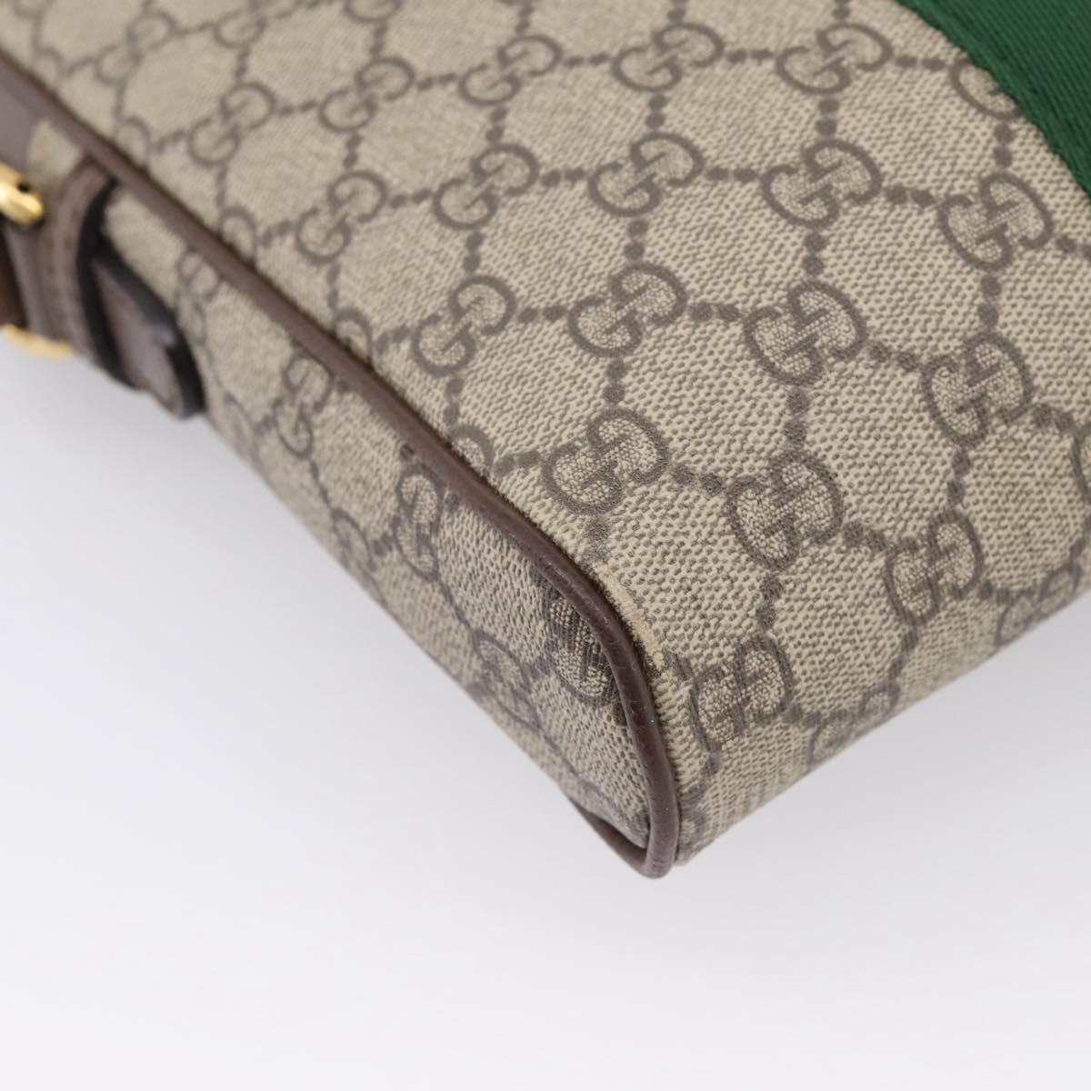 GUCCI GG Supreme Web Sherry Line Shoulder Bag PVC Beige Gold 547926 Auth ka6613V