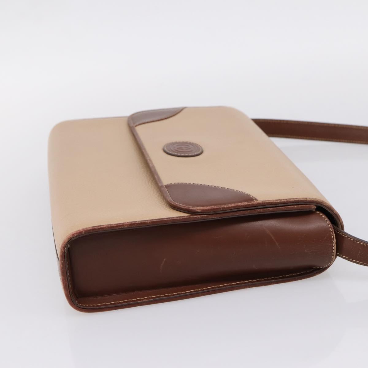 GUCCI Hand Bag Leather Beige Gold Auth ka6621