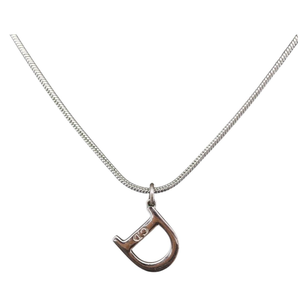 Christian Dior Necklace metal Silver Auth ka6625