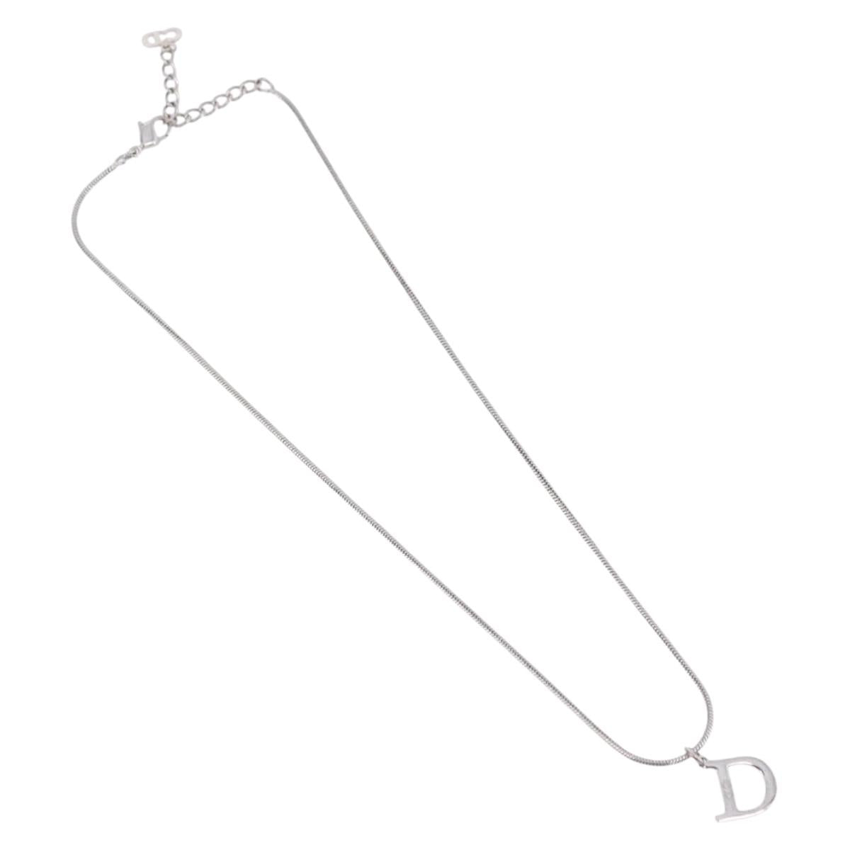 Christian Dior Necklace metal Silver Auth ka6625