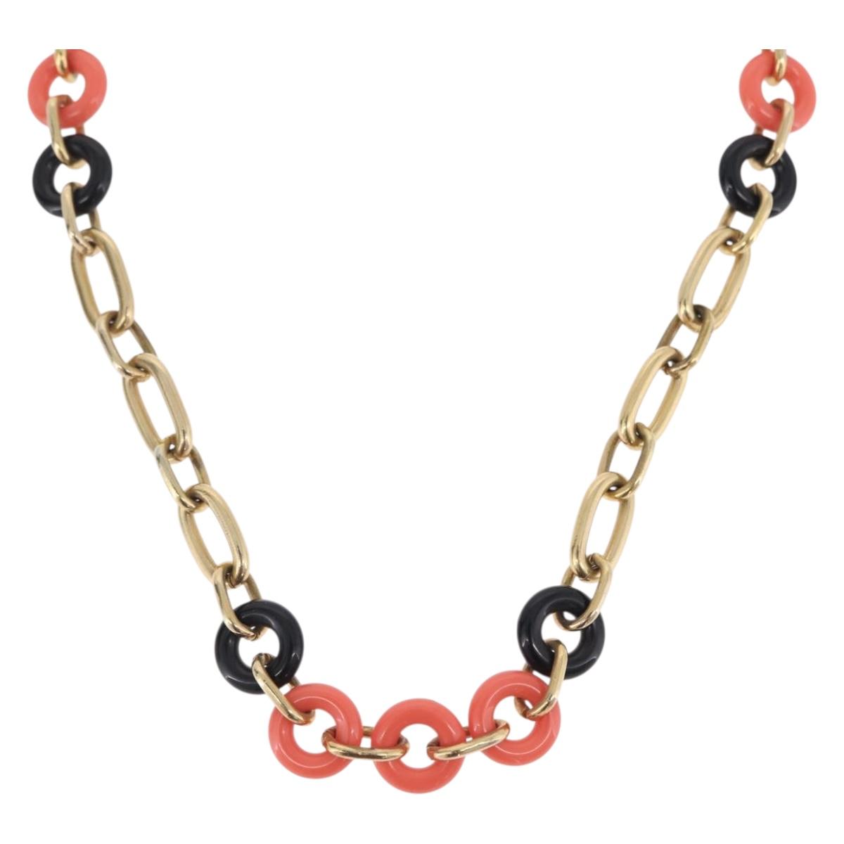 Christian Dior Necklace Metal Gold Tone Auth ka6628