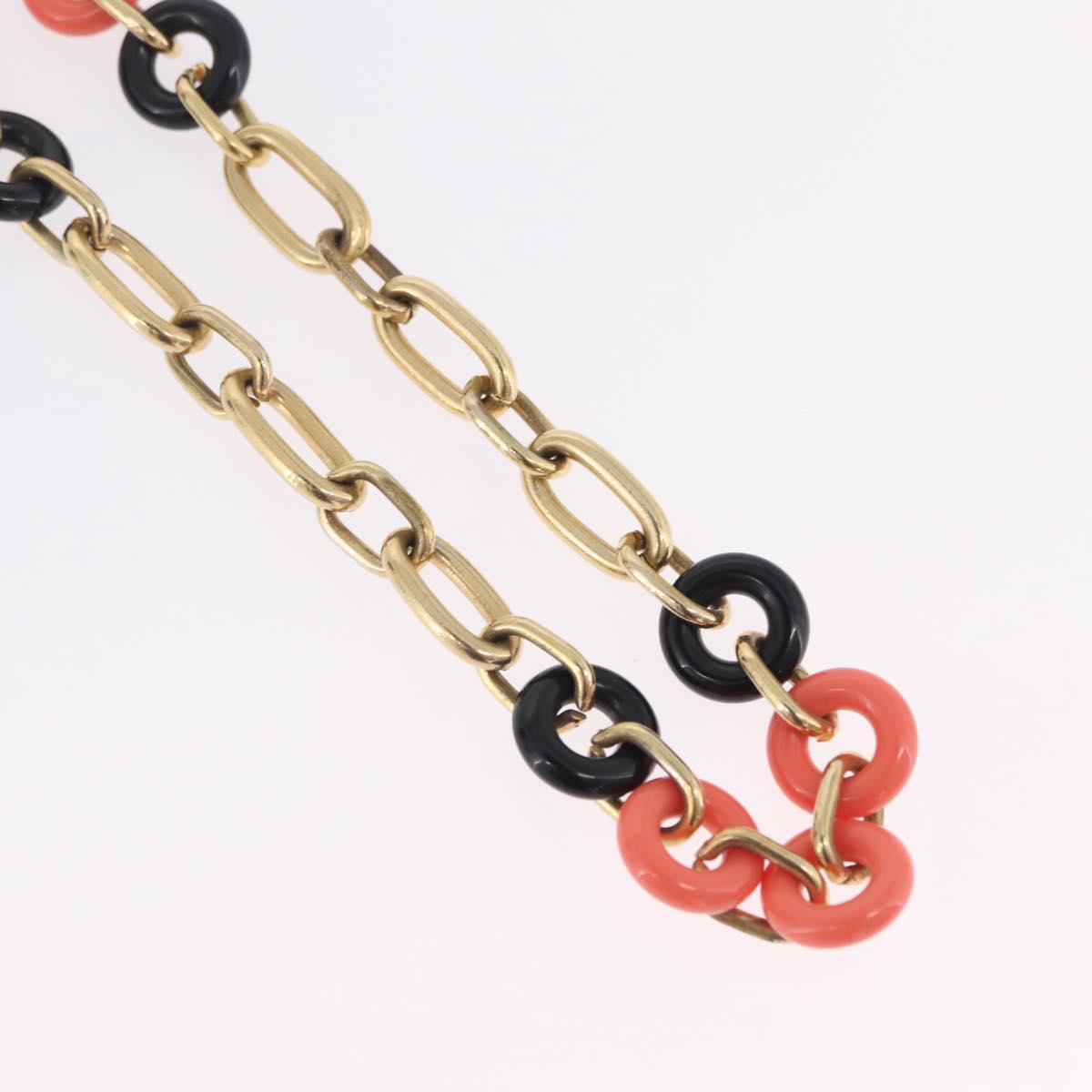 Christian Dior Necklace Metal Gold Tone Auth ka6628