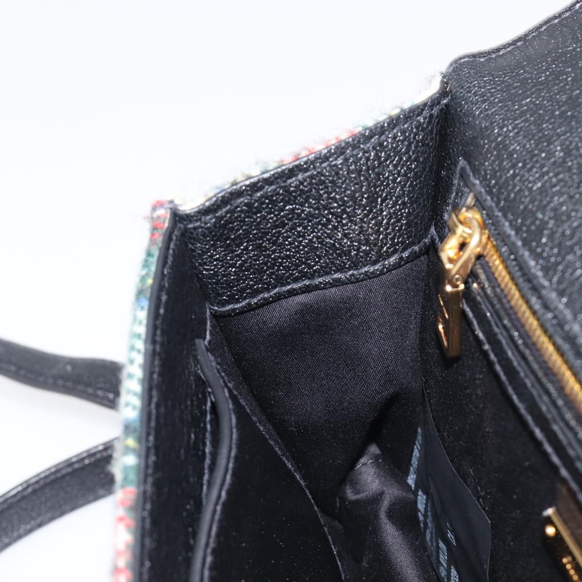 Miu Miu Bijoux Shoulder Bag Wool Red Gold Auth ka6640V