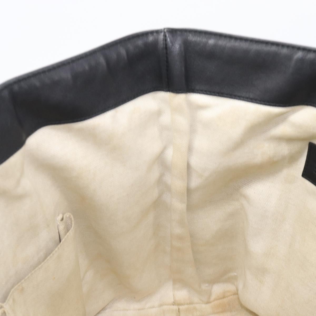 GUCCI Micro GG Canvas Guccissima Tote Bag Leather Black Gold 449647 Auth ka6642