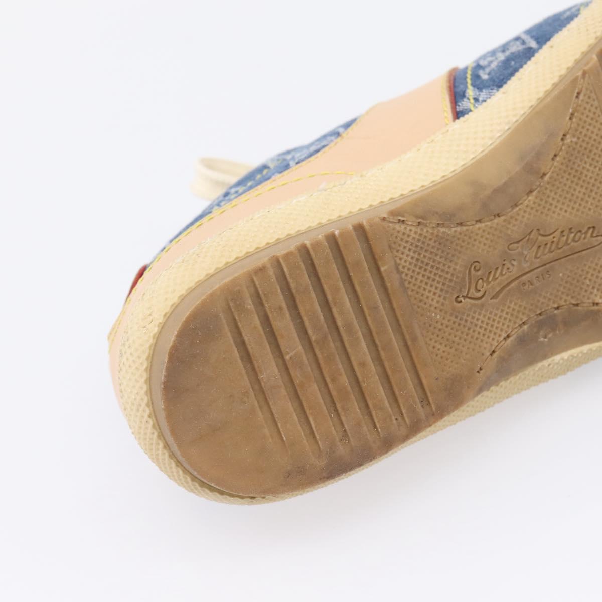 LOUIS VUITTON Monogram Denim Sneakers 34 1/2 Blue LV Auth ka6657