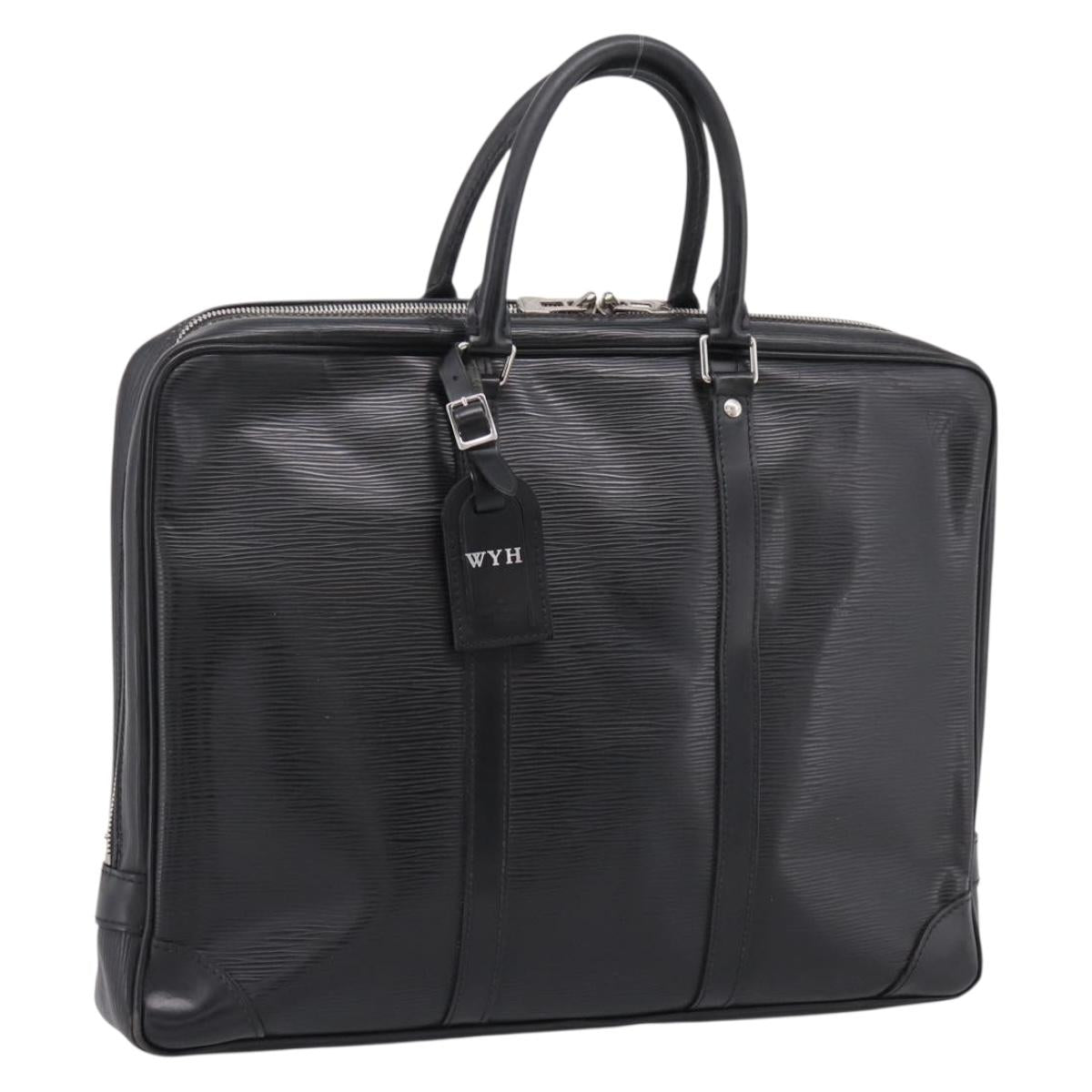 LOUIS VUITTON Epi Porte Documents Voyage Business Bag Black M54472 Auth ka6662