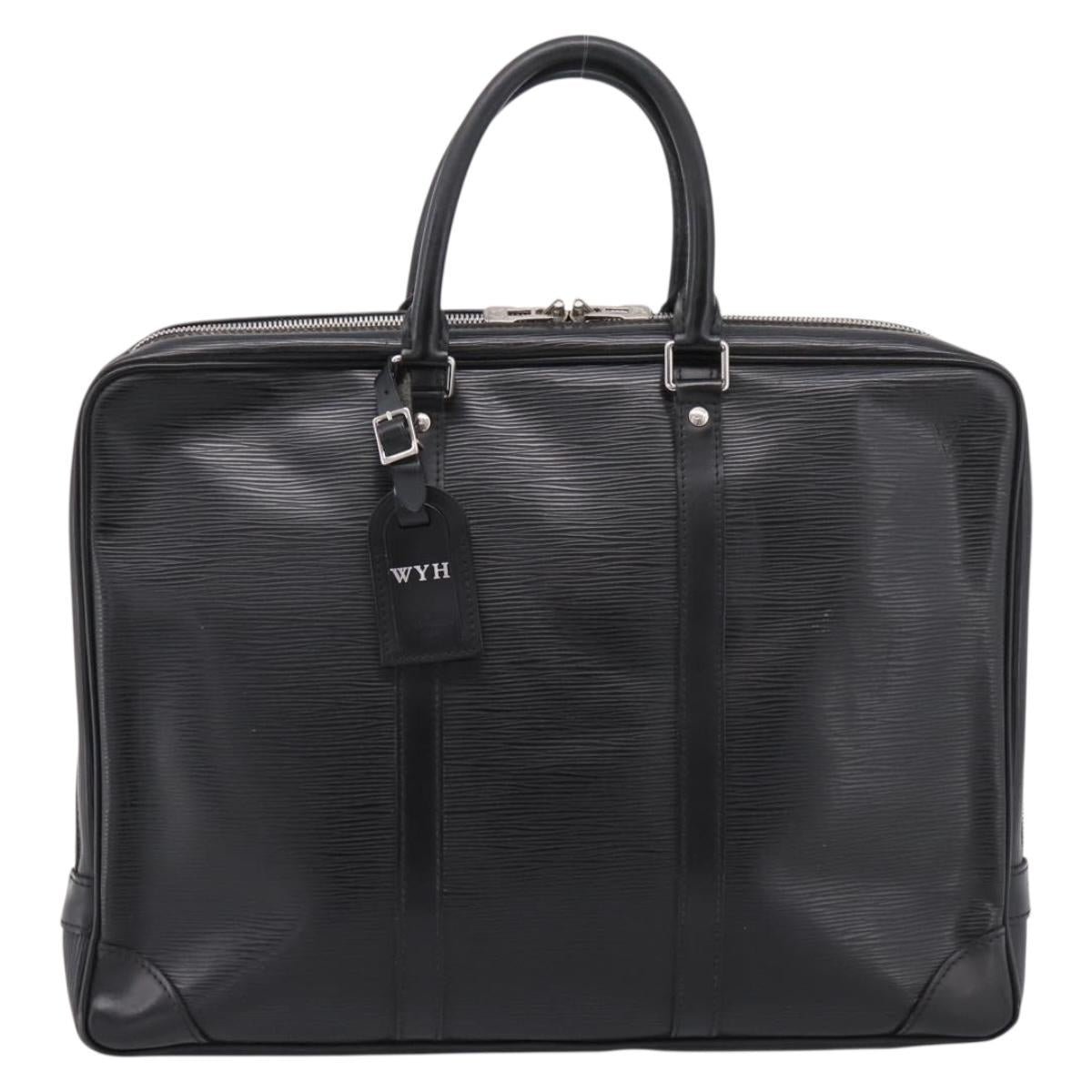LOUIS VUITTON Epi Porte Documents Voyage Business Bag Black M54472 Auth ka6662