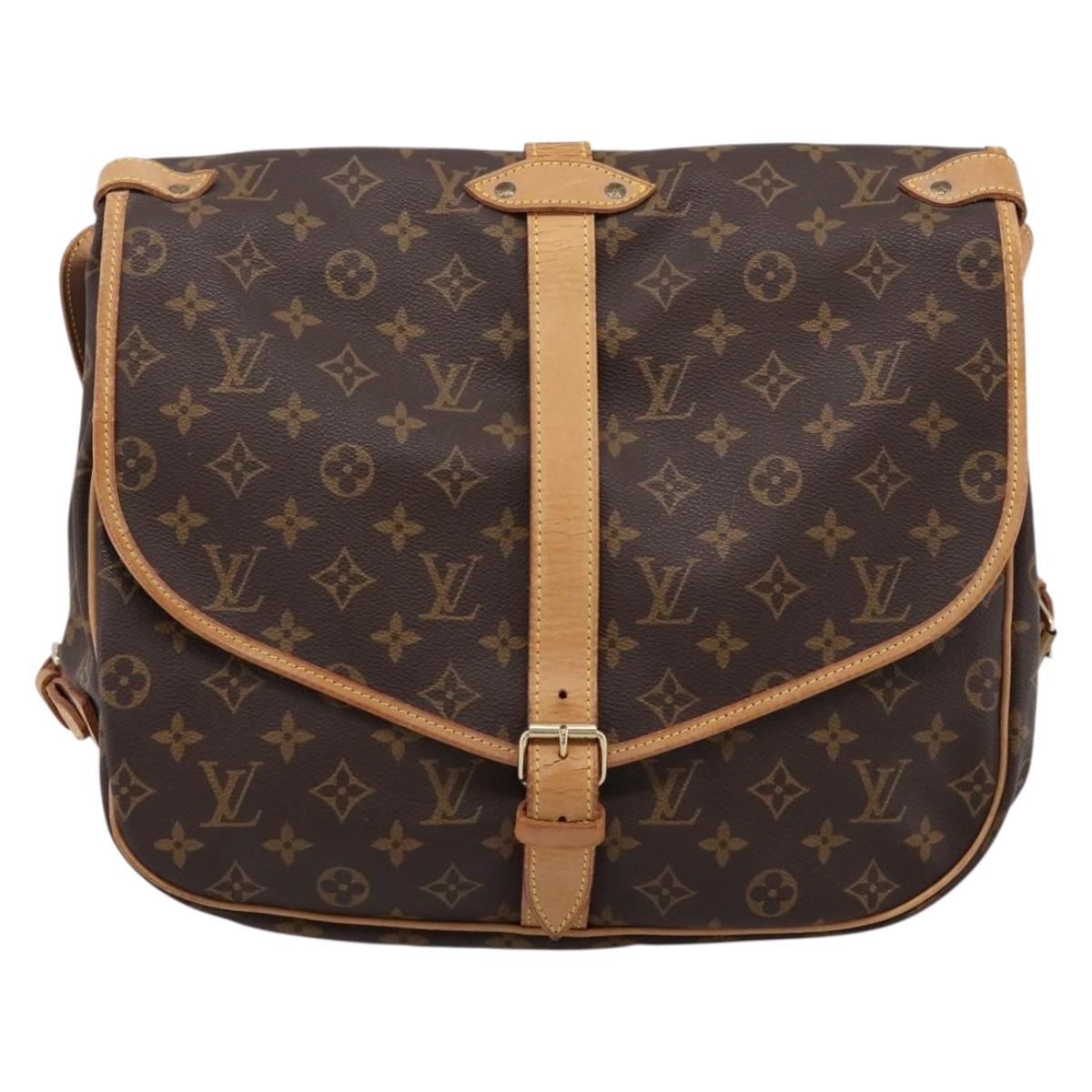 LOUIS VUITTON Monogram Saumur 35 Shoulder Bag M42254 LV Auth ka6664