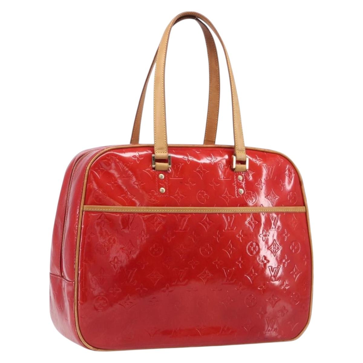 LOUIS VUITTON Monogram Vernis Sutton Hand Bag Red M91080 LV Auth ka6666