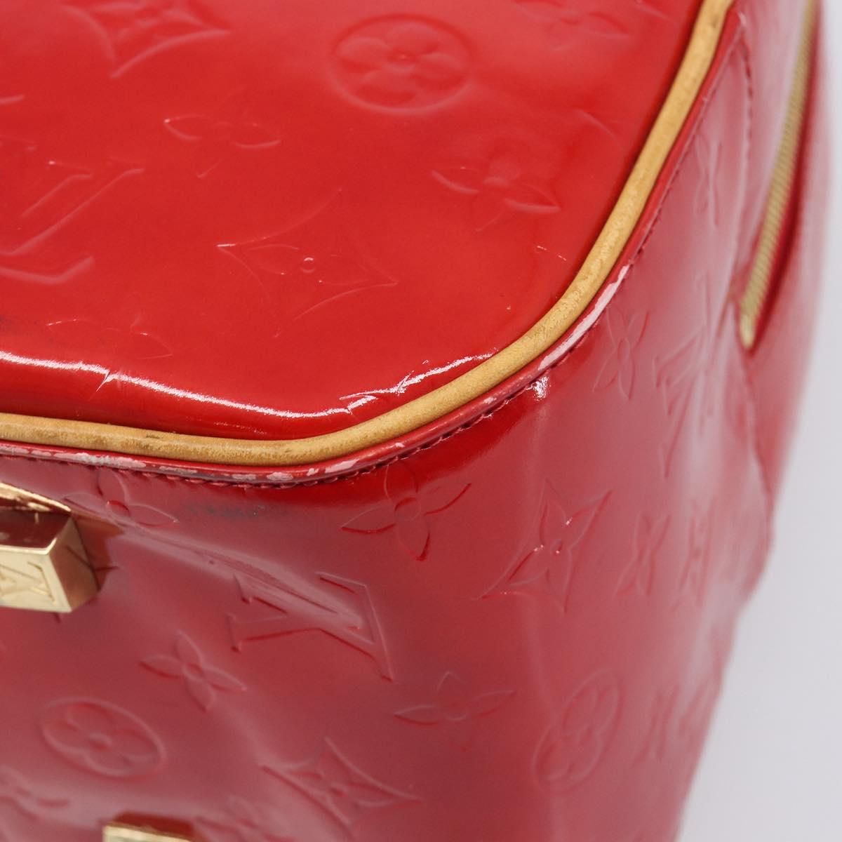 LOUIS VUITTON Monogram Vernis Sutton Hand Bag Red M91080 LV Auth ka6666