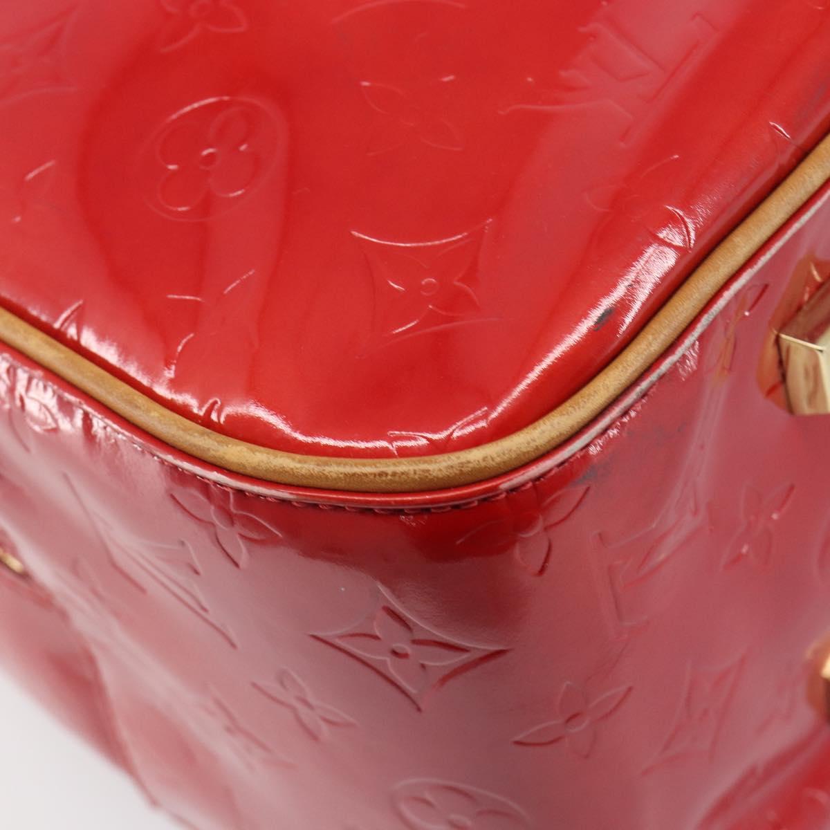 LOUIS VUITTON Monogram Vernis Sutton Hand Bag Red M91080 LV Auth ka6666