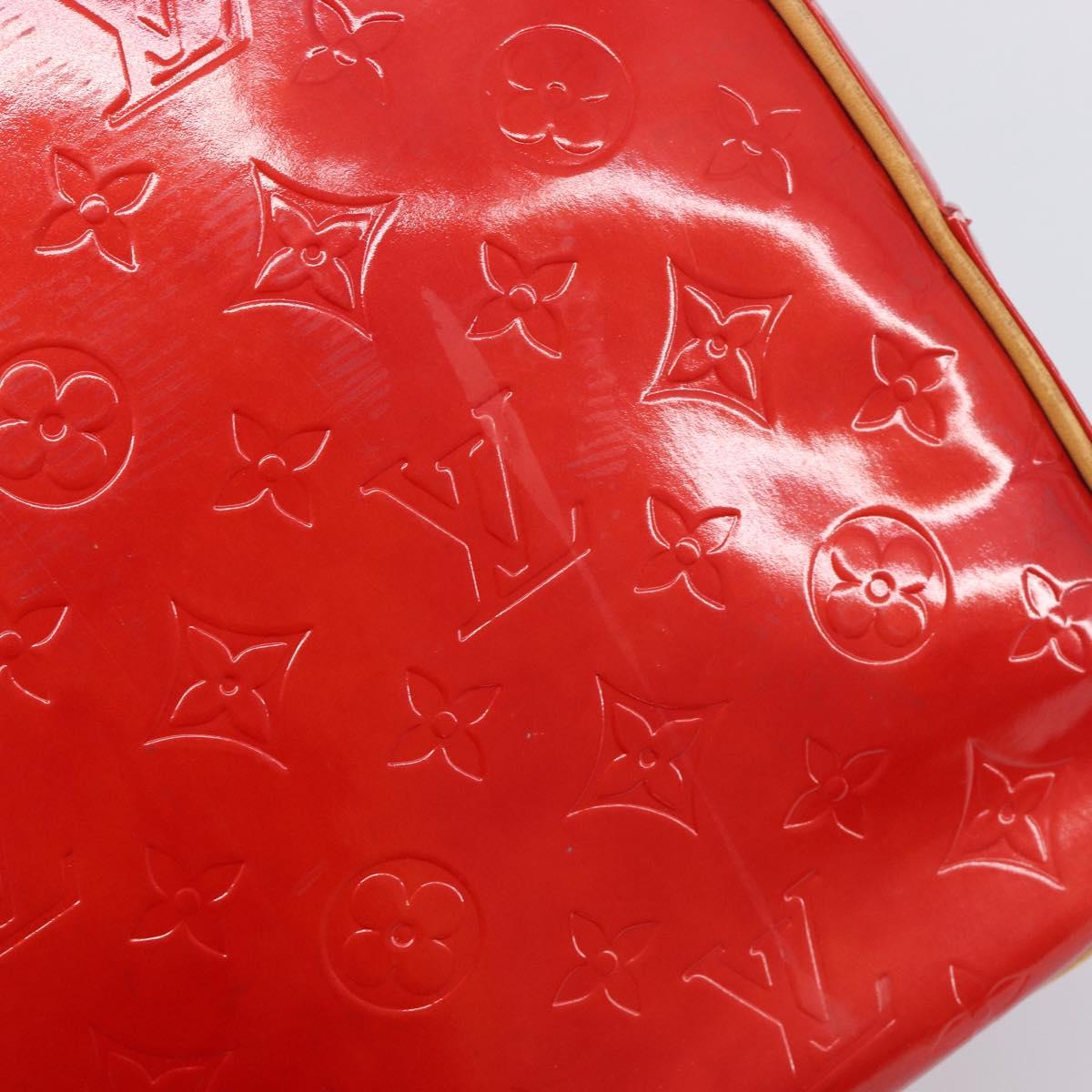 LOUIS VUITTON Monogram Vernis Sutton Hand Bag Red M91080 LV Auth ka6666