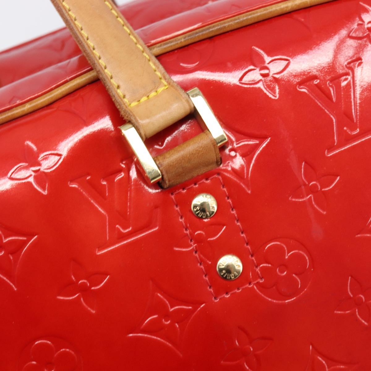 LOUIS VUITTON Monogram Vernis Sutton Hand Bag Red M91080 LV Auth ka6666