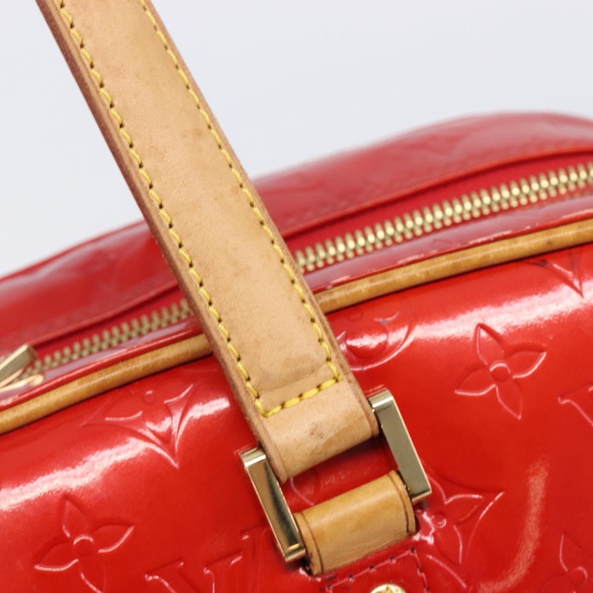LOUIS VUITTON Monogram Vernis Sutton Hand Bag Red M91080 LV Auth ka6666