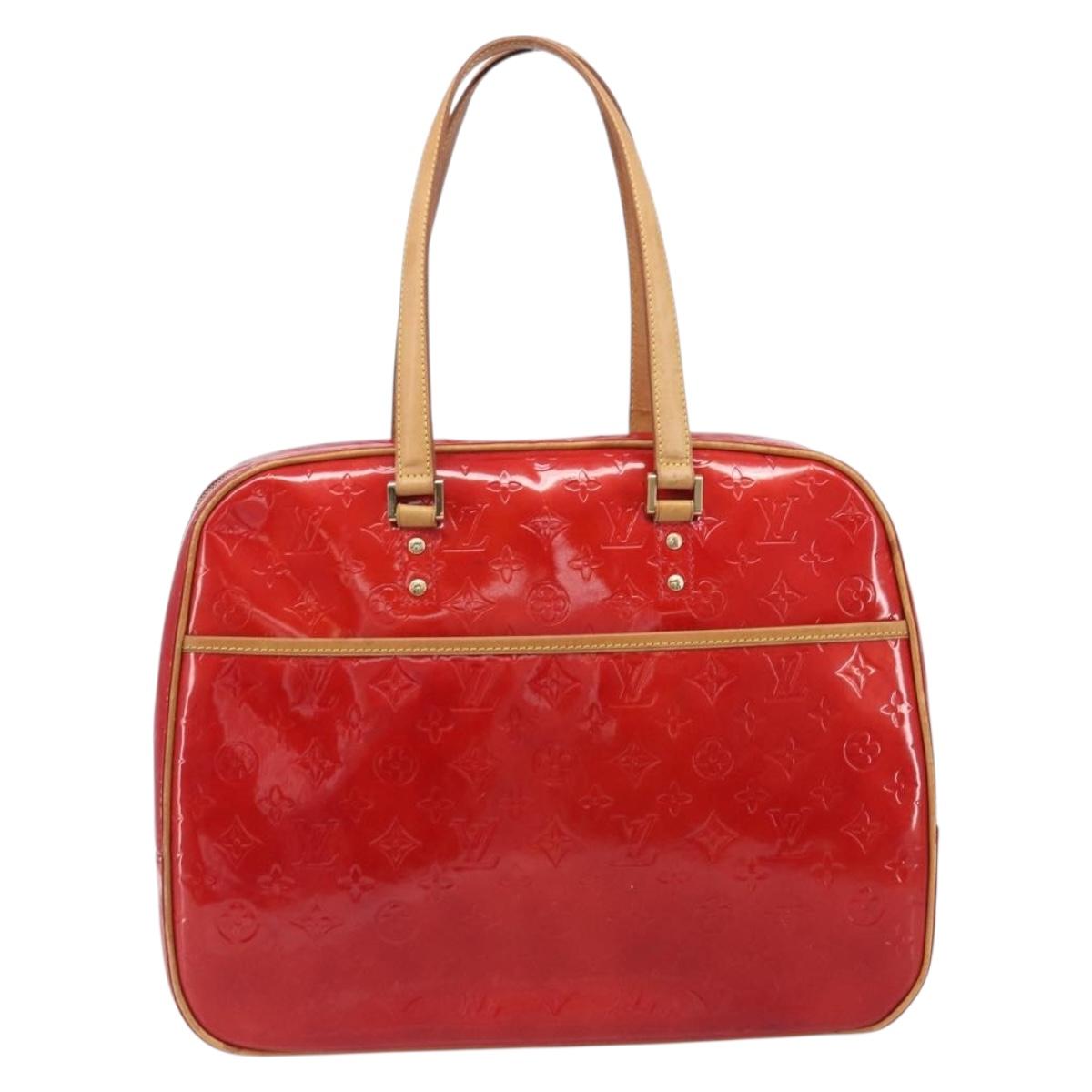 LOUIS VUITTON Monogram Vernis Sutton Hand Bag Red M91080 LV Auth ka6666