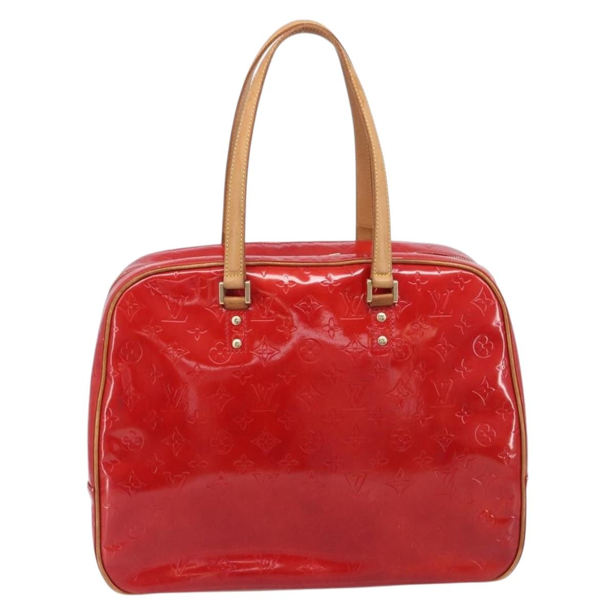LOUIS VUITTON Monogram Vernis Sutton Hand Bag Red M91080 LV Auth ka6666