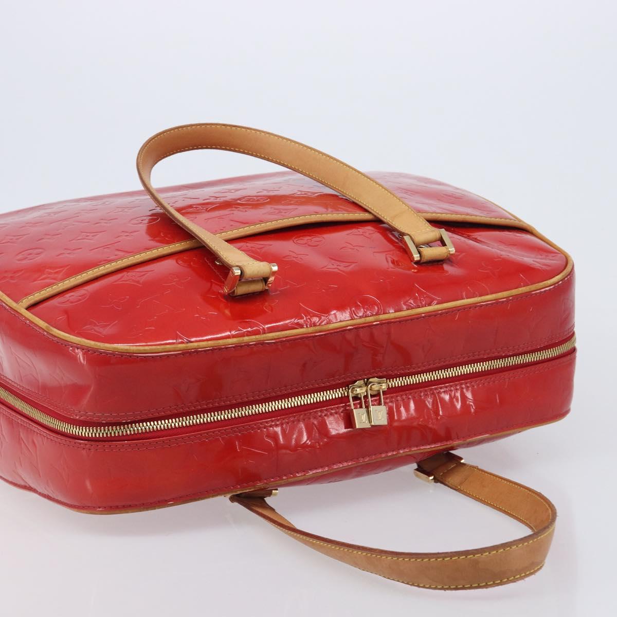 LOUIS VUITTON Monogram Vernis Sutton Hand Bag Red M91080 LV Auth ka6666