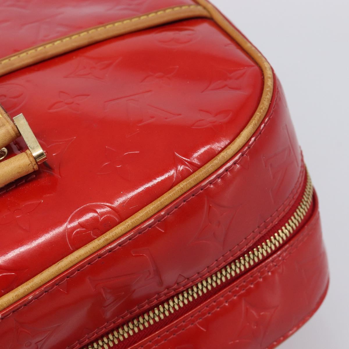 LOUIS VUITTON Monogram Vernis Sutton Hand Bag Red M91080 LV Auth ka6666