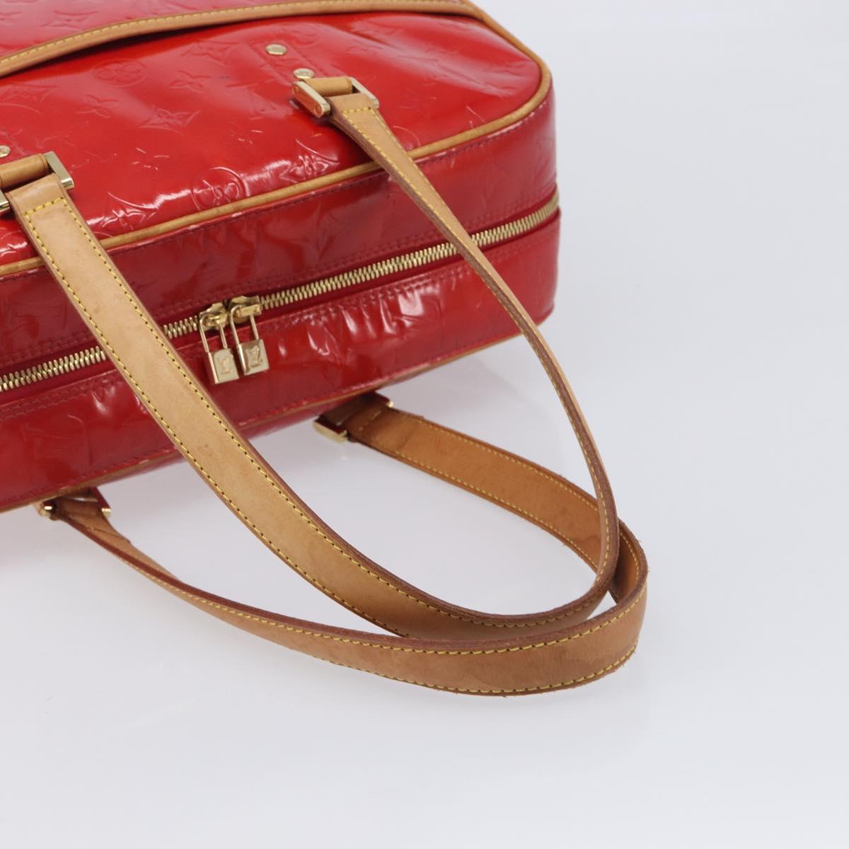 LOUIS VUITTON Monogram Vernis Sutton Hand Bag Red M91080 LV Auth ka6666
