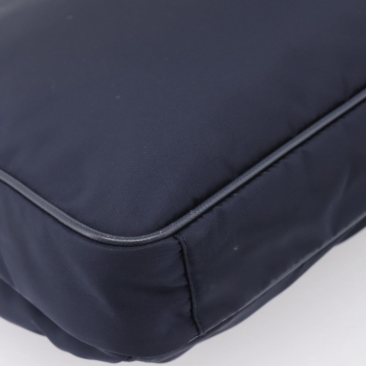 PRADA Shoulder Bag Nylon Navy Silver Auth ka6668A