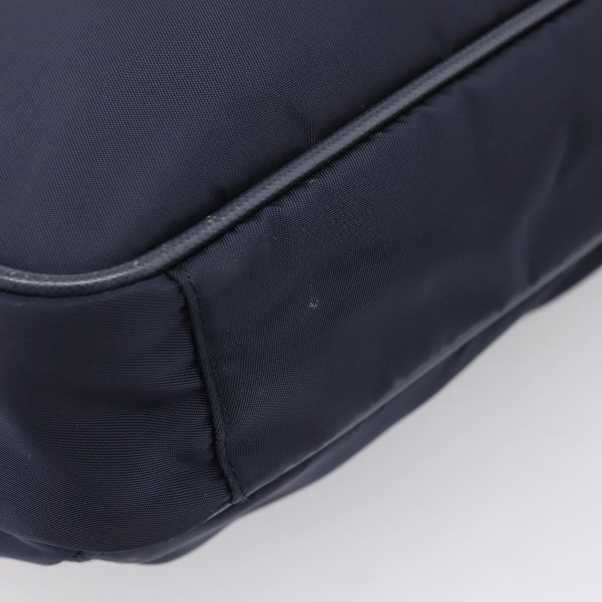 PRADA Shoulder Bag Nylon Navy Silver Auth ka6668A