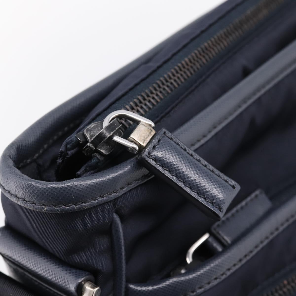 PRADA Shoulder Bag Nylon Navy Silver Auth ka6668A