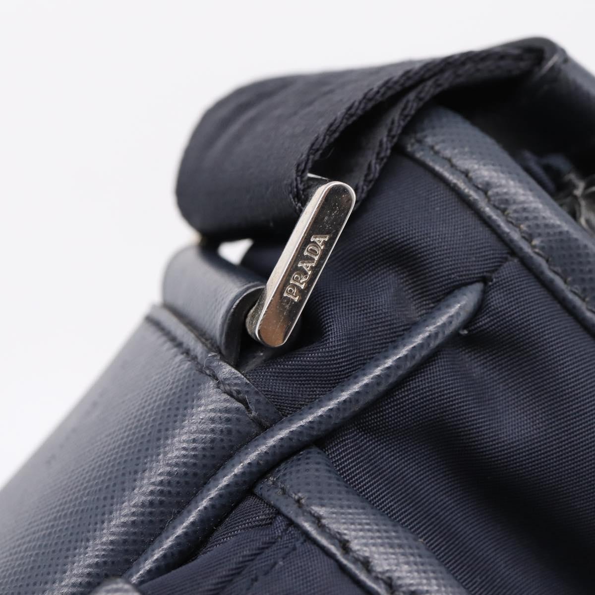 PRADA Shoulder Bag Nylon Navy Silver Auth ka6668A