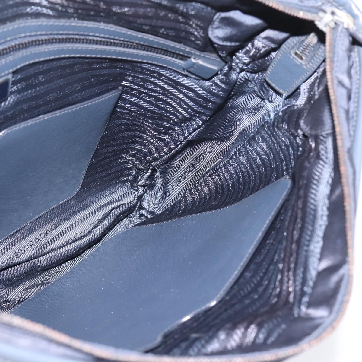 PRADA Shoulder Bag Nylon Navy Silver Auth ka6668A