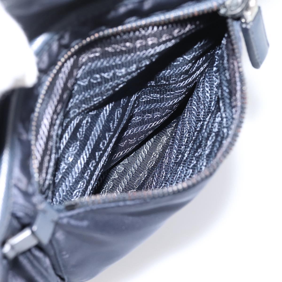 PRADA Shoulder Bag Nylon Navy Silver Auth ka6668A
