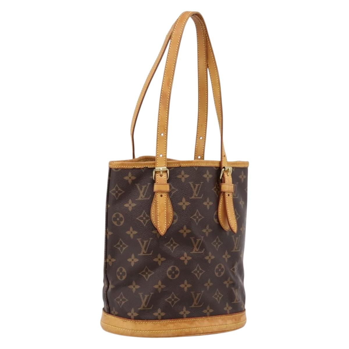 LOUIS VUITTON Monogram Bucket PM Shoulder Bag M42238 LV Auth ka6682