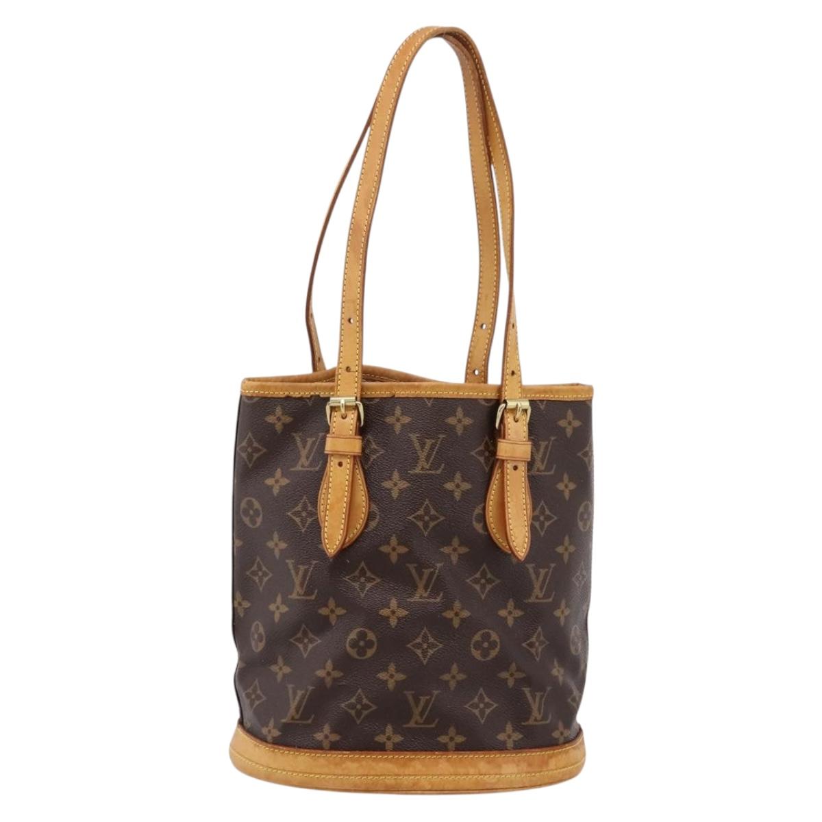 LOUIS VUITTON Monogram Bucket PM Shoulder Bag M42238 LV Auth ka6682
