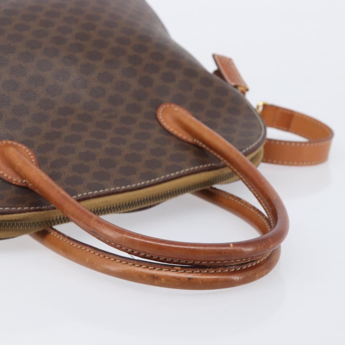 CELINE Macadam Hand Bag PVC 2way Brown Gold Tone Auth ka6693
