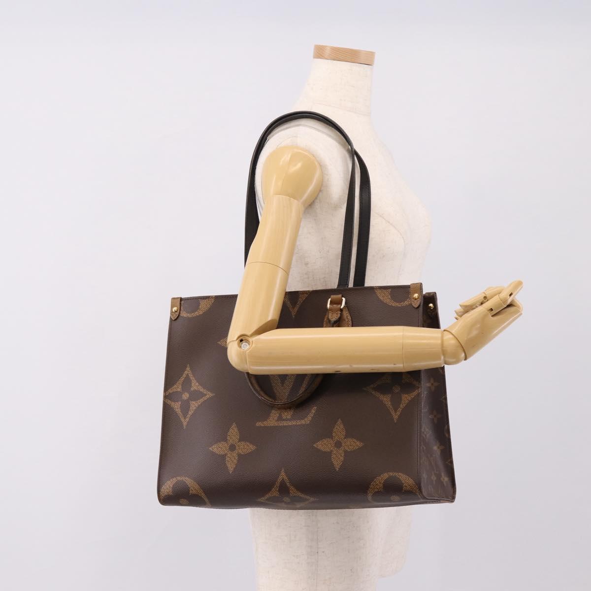 LOUIS VUITTON Monogram Reverse Giant On The Go MM Tote Bag M45321 Auth ka6696M