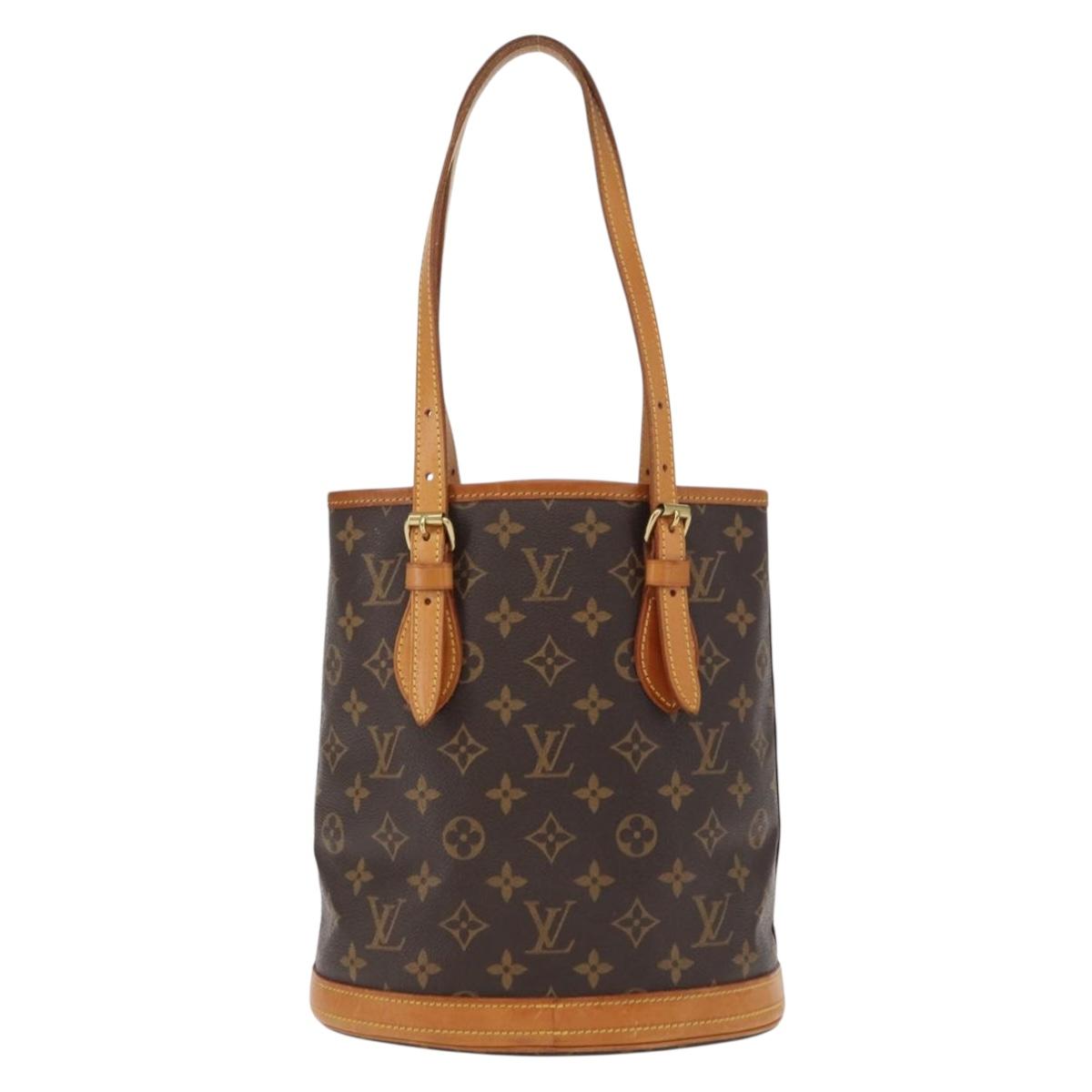 LOUIS VUITTON Monogram Bucket PM Shoulder Bag M42238 LV Auth ka670