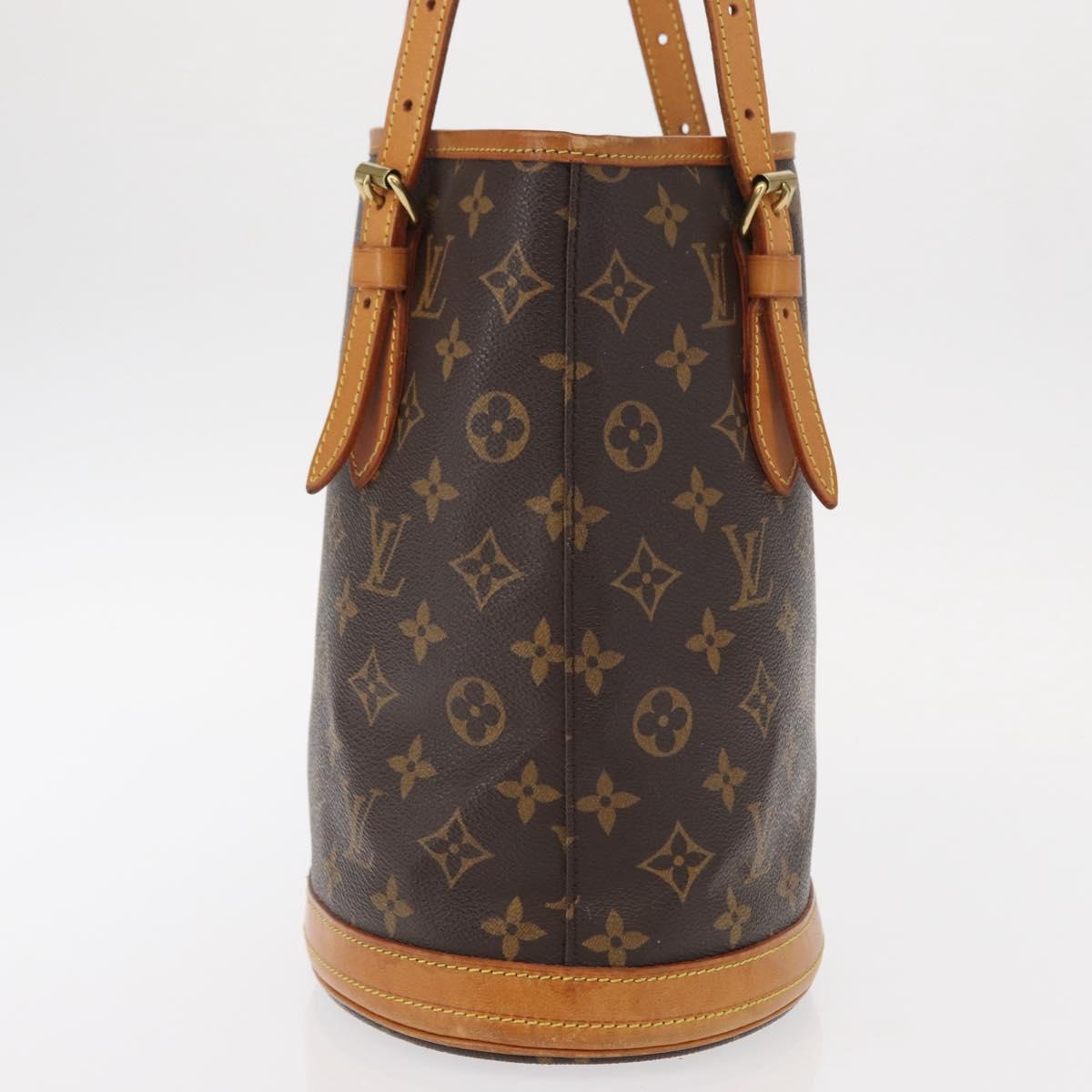 LOUIS VUITTON Monogram Bucket PM Shoulder Bag M42238 LV Auth ka670