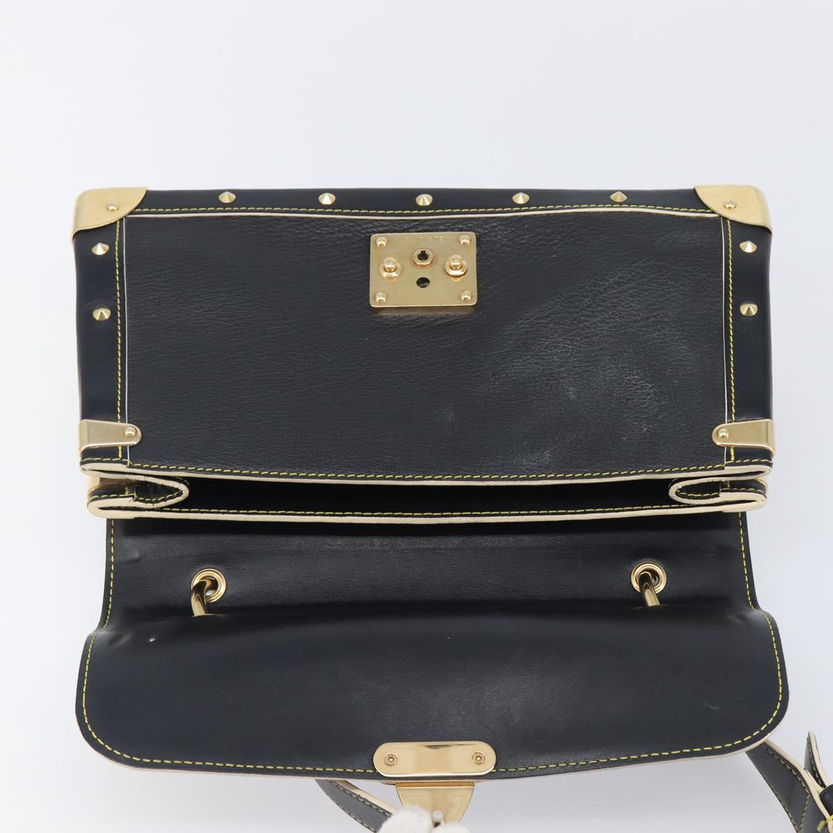 LOUIS VUITTON Suhari Tarantue Shoulder Bag Leather Black M91820 LV Auth ka6700V