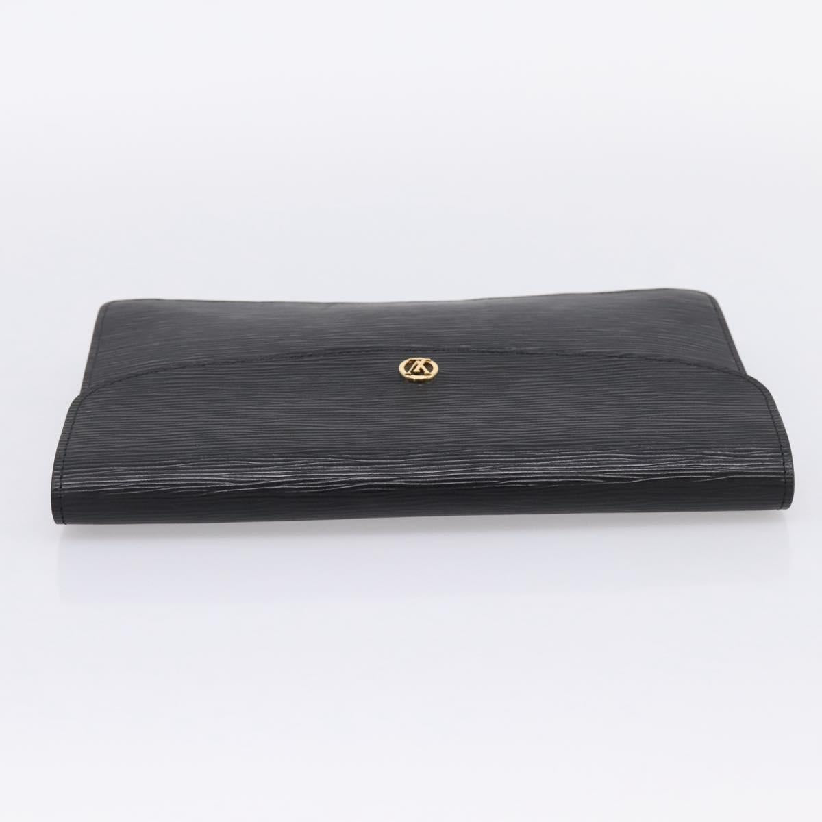 LOUIS VUITTON Epi Montaigne 27 Clutch Bag Black M52652 LV Auth ka6704