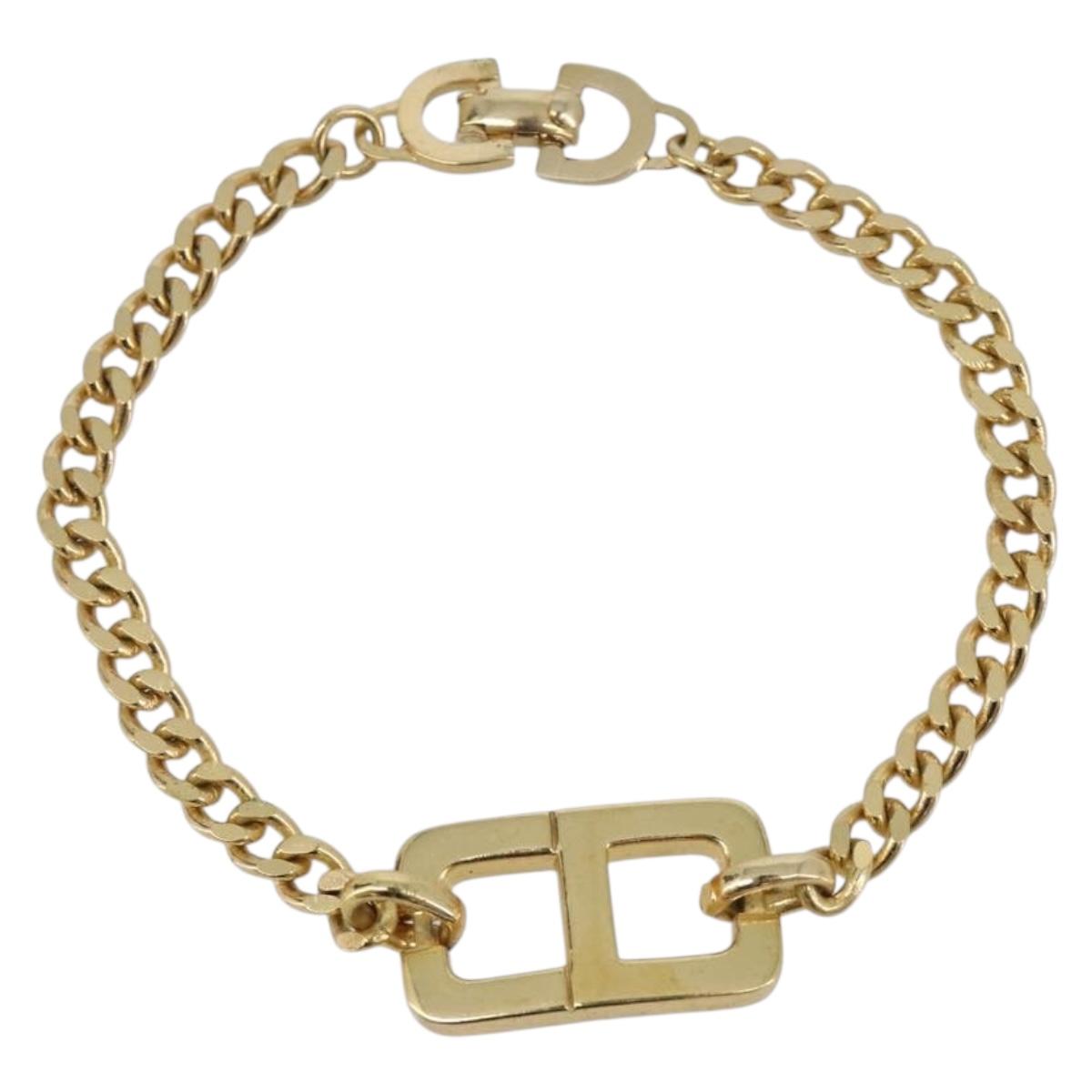 Christian Dior Bracelet Metal Gold Tone Auth ka6707