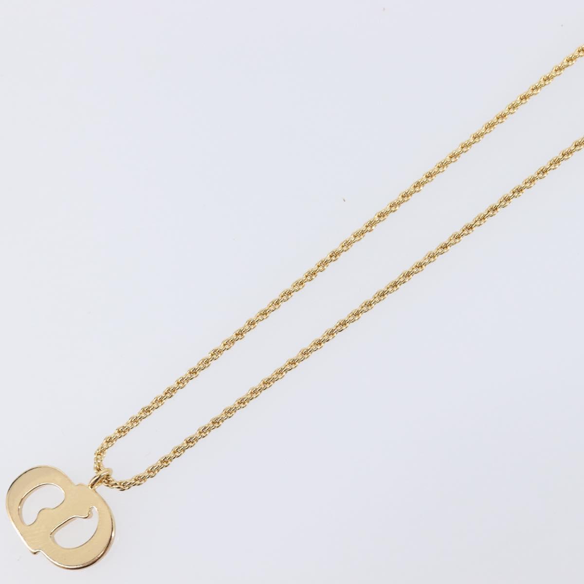 Christian Dior Necklace Metal Gold Tone Auth ka6708