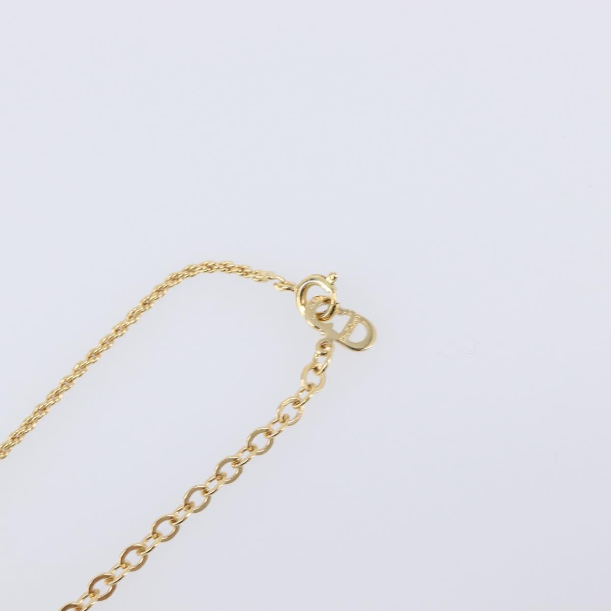 Christian Dior Necklace Metal Gold Tone Auth ka6708